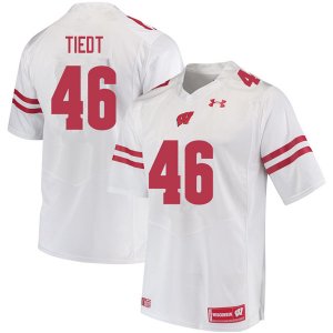 Men's Wisconsin Badgers NCAA #46 Hegeman Tiedt White Authentic Under Armour Stitched College Football Jersey YG31R13ID